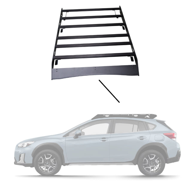 Sherpa 151744 The Cascade Half Height Roof Rack for Subaru Crosstrek - Full-Length Aluminum, 1/4" Side Panels, Drill-Free No Modification, Black Textured Powder Coat Finish
