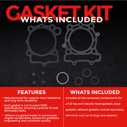 Athena P400250600047 Top End Gasket Kit for Kawasaki KX‑F 250 2009‑2016 – High‑Quality Cylinder Head & Top‑End Rebuild Gasket Set for Motocross and Off‑Road Performance (Oil Seals Not Included)
