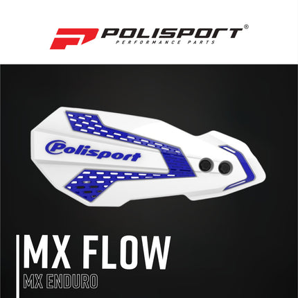 Polisport 8308200016 MX Flow Handguard for Yamaha YZ250 (2008+) – White/Blue  Lightweight Ventilated Motocross Hand Guard Set for Off‑Road and MX Protection