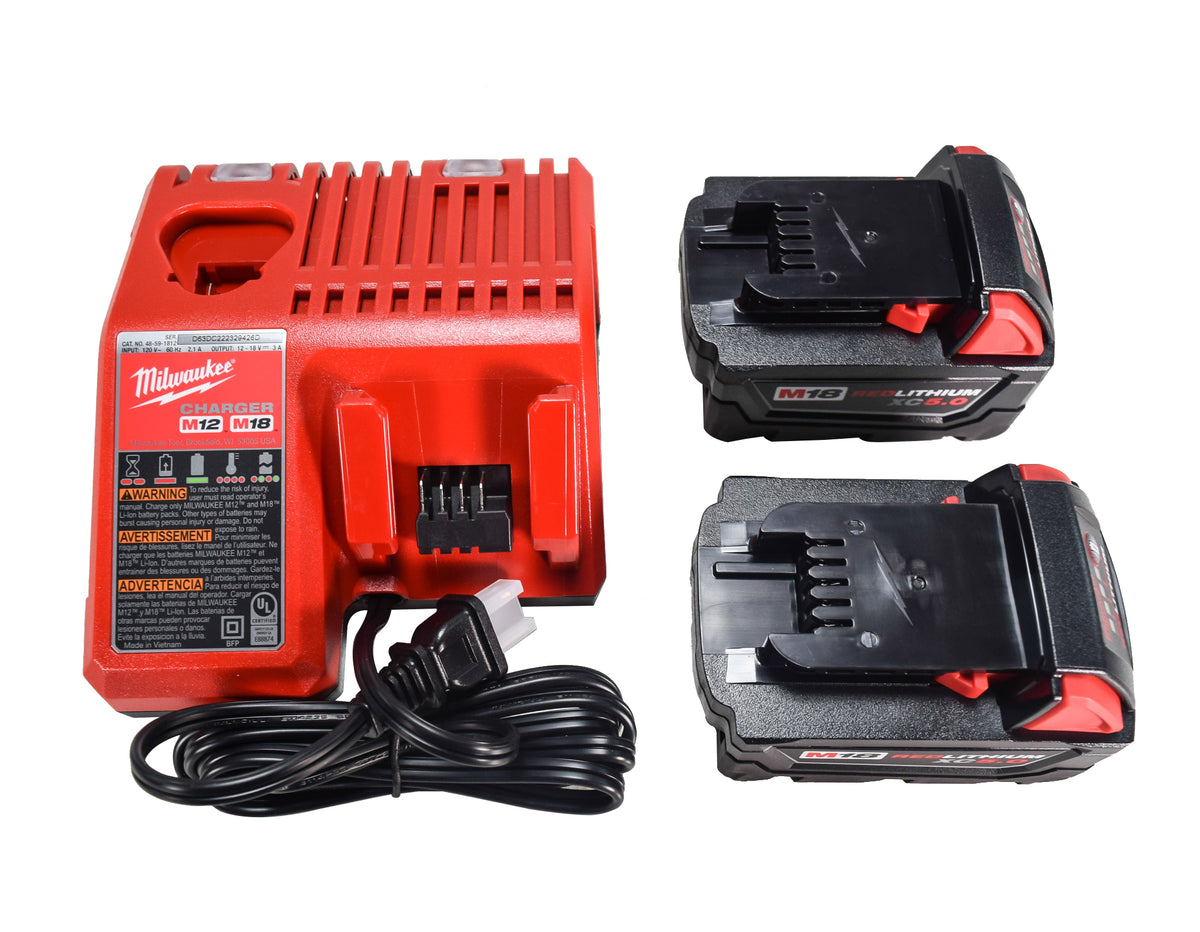 Milwaukee  48-59-1852B M18 18-Volt Lithium-Ion XC Starter Kit with Two 5.0Ah Batteries and Charger