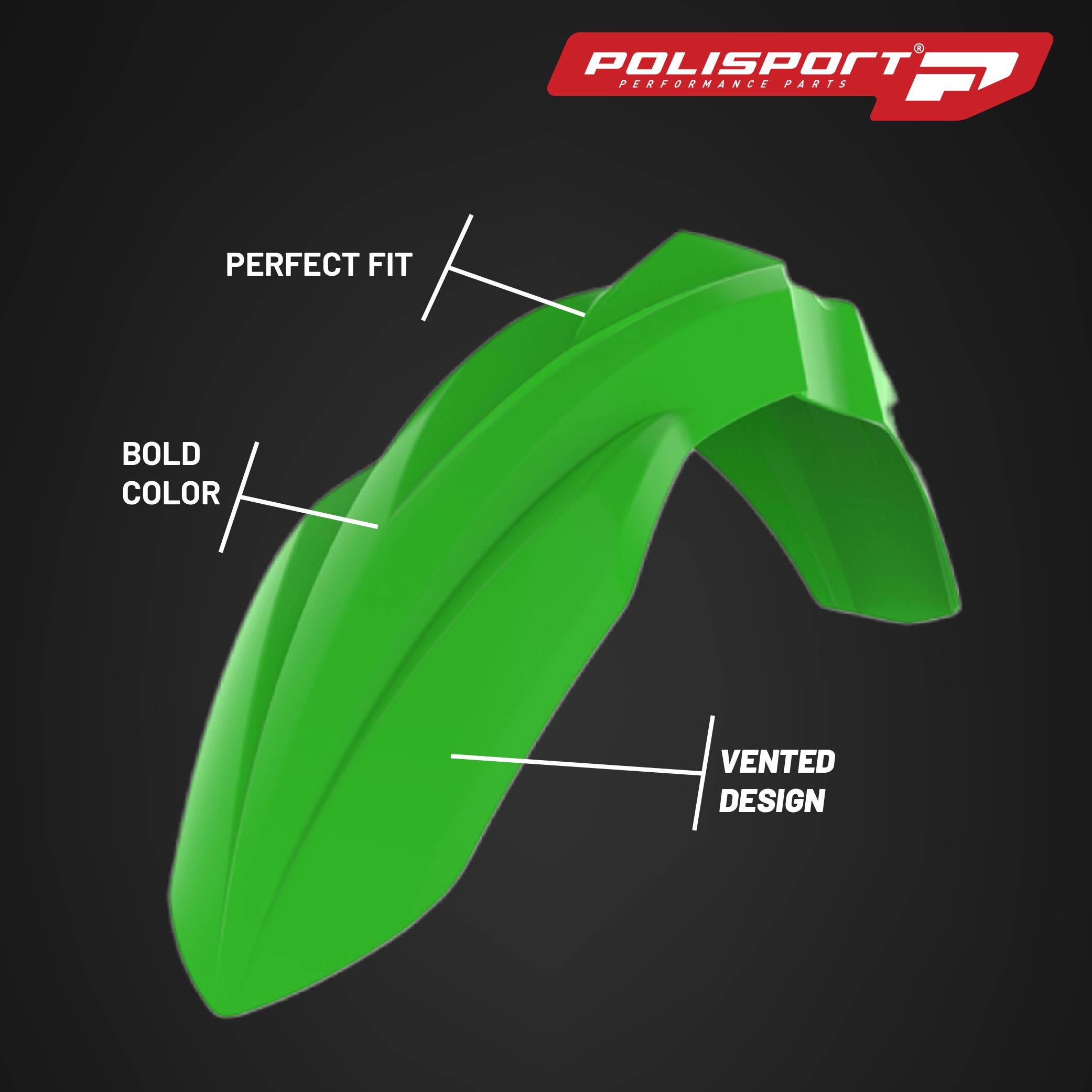 Polisport Motocross (MX) Replica Plastic Kit for Kawasaki KX 450 (2024-2025) Dirt Bike – OEM Quality, Durable, Flexible & Perfect Fit – Green