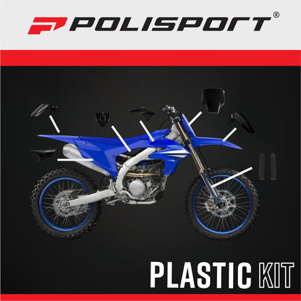 Polisport 91667 Full Plastic Kit for Yamaha YZ450F 2026+ – Black – Complete Replica Bodywork with Front & Rear Fenders, Radiator Scoops, Airbox Cover, Fork Guards, Number Plate & Side Panels