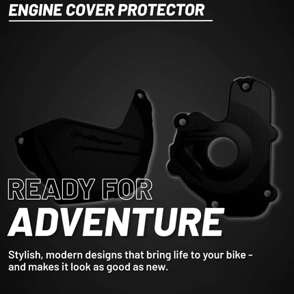 Polisport Clutch and Ignition Cover Protector Kit (Black) - Compatible with Kawasaki KX 250F (2013-2016)