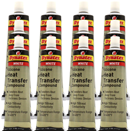 Dynatex Silicone Heat Transfer Compound 5 oz Tube - High Thermal Conductivity, Low Bleed, High Temp Stability, Non-Hardening (12-Pack)