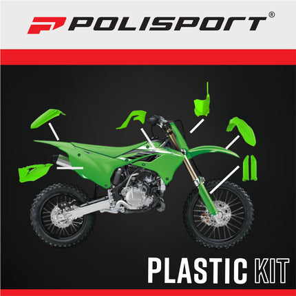 Polisport MX Plastic Restyling Kit – Fits Kawasaki KX450F 2019–2023 – Modern 24?Style Bodywork with Fenders, Radiator Scoops, Side Panels, Number Plate & Fork Guards – Green