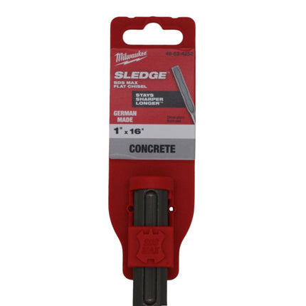 Milwaukee 48-62-4252 1 in. x 16 in. SDS-MAX SLEDGE Flat Chisel, Self-Sharpening Hammer Chisel with Reinforced Edges