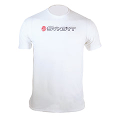 Syndyt Men's Women's Short Sleeve T-Shirt, Soft Cotton Blend Crewneck Tee, Lightweight Comfort Fit Casual Shirt for Gym, Workout, Lounge or Everyday Wear - White (Large)