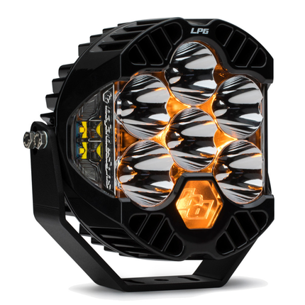 Baja Designs LP6 Pro LED Auxiliary Light Pod - Universal Fit, Clear Lens, 11,225 Lumens, Integrated Peripheral Technology, Direct Ducted Cooling, Wiring Harness & Mounting Hardware Included