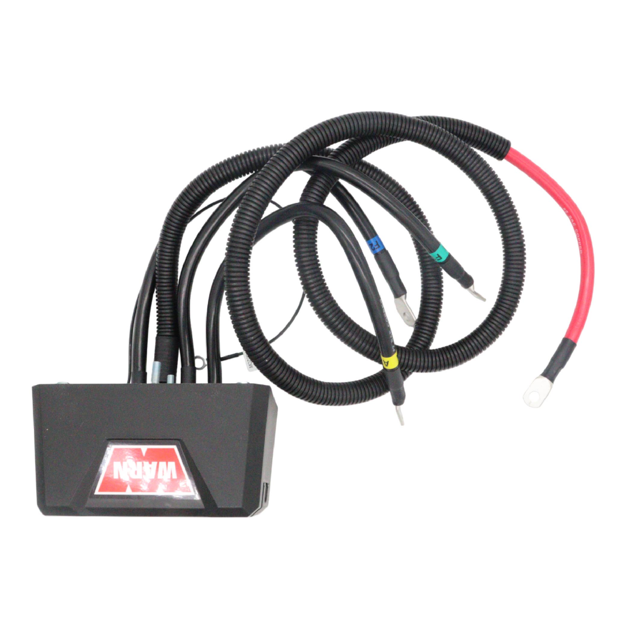 WARN 97730 M15-S Electric 12V Heavyweight Winch with Spydura Synthetic Cable Rope: 3/8" Diameter x 80' Length, 7.5 Ton (15,000 lb) Pulling Capacity