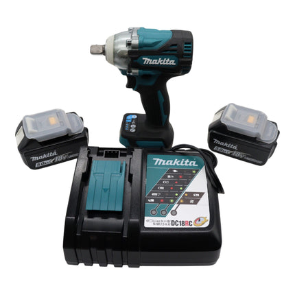 Makita XWT15T 18V LXT Brushless Cordless 1/2" High-Torque Impact Wrench Kit, 1,330 ft-lbs Nut-Busting Torque, 740 ft-lbs Fastening Torque, 4-Speed Power Selection, 2 Batteries, Charger and Bag