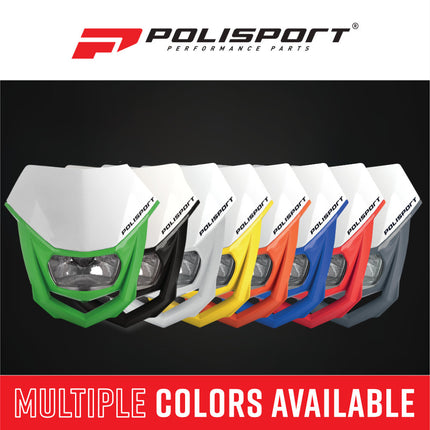 Polisport 8657400041 HALO OEM‑Quality Universal Headlight - White/Green, Durable Injection‑Molded Construction with Bright Illumination, Perfect Fit for Most Off‑Road Motorcycles & High‑Gloss Finish