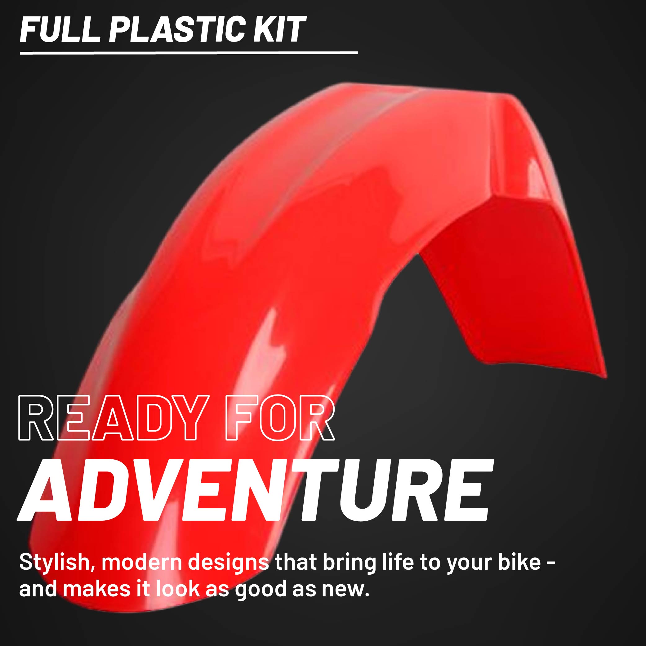 Polisport Motocross (MX) Replica Plastic Kit for Honda CR 125R/250R (2002-03) Dirt Bike – OEM Quality, Durable, Flexible & Perfect Fit – Red/White