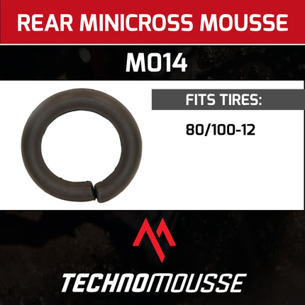 Technomousse 80/100/12 Dirt Bike Rear Tire Mousse Insert Black Series M014 Standard Compound - Enduro Motocross Foam Tire Tube - Puncture and Cut Resistant