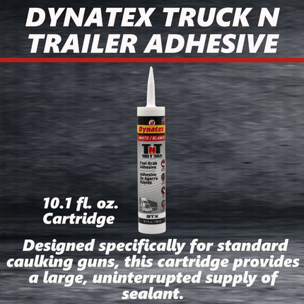 Dynatex Truck N Trailer White Flexible Sealant 10.1 oz Caulk Tube - Ultra Synthetic, Primerless Adhesion, All-Weather, High Strengh, Permanent Elastic Seal (12-Pack)