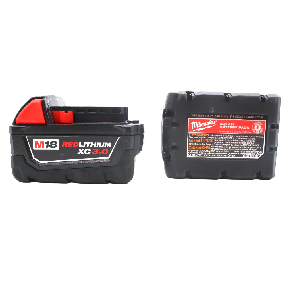 Milwaukee M18 REDLITHIUM XC 3.0 Dual Battery Pack – 2-Pack of High-Capacity 18V Lithium-Ion Batteries for M18 Cordless Tools – 3.0 Amp hour - 54 Watt hour battery