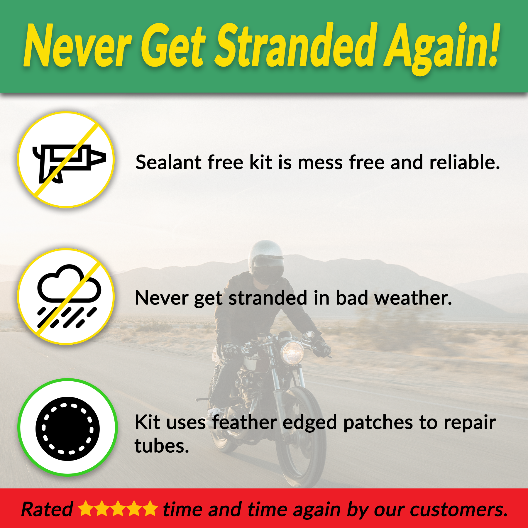 Stop & Go 1025 Deluxe Tube-Type Motorcycle Tire Repair Kit for Motorcycles, Scooters, and Spoked Wheel Vehicles
