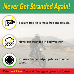 Stop & Go 1025 Deluxe Tube-Type Motorcycle Tire Repair Kit for Motorcycles, Scooters, and Spoked Wheel Vehicles