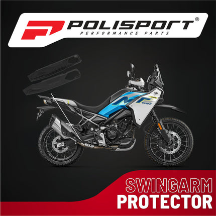 Polisport Motocross Motorcycles (MX) Swingarm Protector EVO for CFMOTO 450MT (2024-2026) Dirt Bikes - OEM-Style Fit, Bolt-On Dual Mounting Points, High Impact & Abrasion Resistant - Black