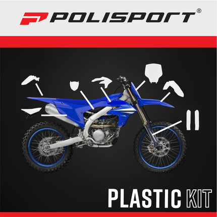 Polisport 91666 Full Plastic Kit for Yamaha YZ450F 2026+ – White/Black – Complete Replica Bodywork with Front & Rear Fenders, Radiator Scoops, Airbox Cover, Fork Guards, Number Plate & Side Panels