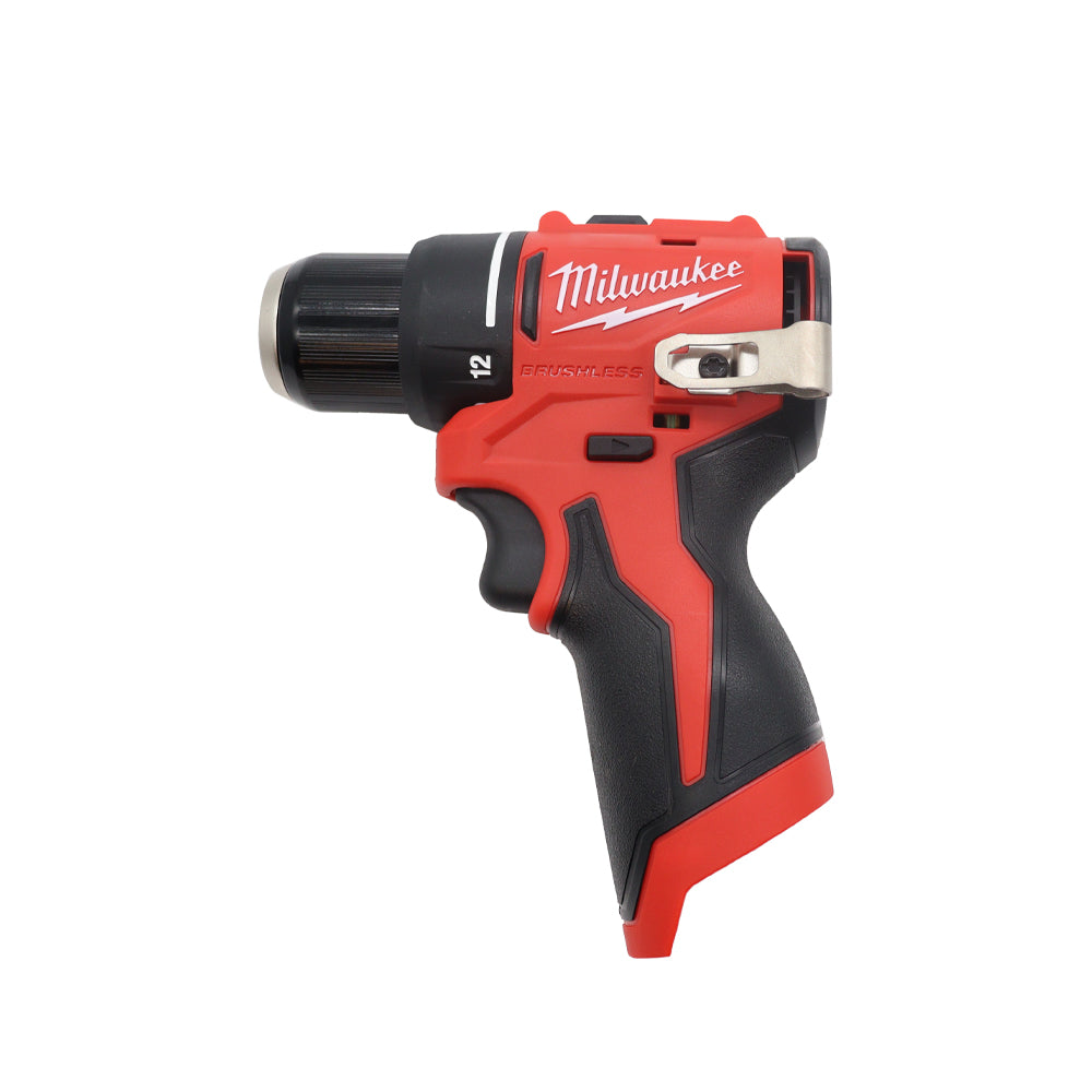 Milwaukee M12 12V Brushless Cordless 3/8" Subcompact Drill/Driver – 350 in-lbs Torque, 0-1,500 RPM (Tool Only)