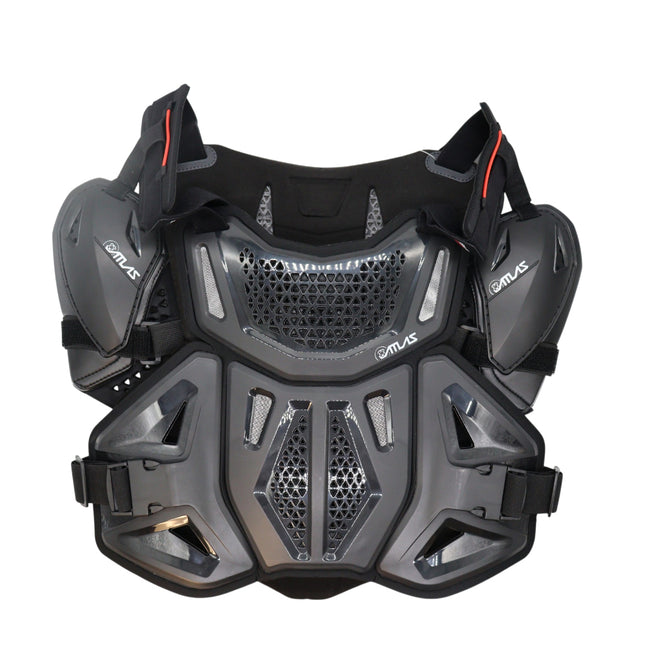 Atlas Defender 2.0 Chest & Back Protector Plus Shoulders - Black L/XL - Multi-Panel Hardshell Roost Guard - CE EN 1621-3 Level 1 Chest / EN 1621-2 Level 1 Back - MX Off-Road Body Armor