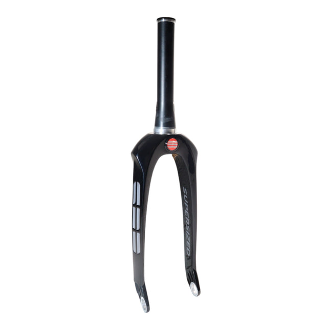 Syndyt SPP Supersized Ultra-High Modulus Carbon Fiber Pro Forks - Black Alloy (20 inch) - Fork Offset: 32 mm, 1‑1/8″ steerer tapering to 1.5″-  Alloy Steerer Extruded and CNC‑Machined
