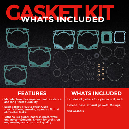 Athena P400270600099 Top End Gasket Kit for KTM 250 EXC, XC & XC‑W (2017‑2023) – Complete Cylinder Head, Base & Exhaust Gasket Set for Reliable 2‑Stroke Top‑End Rebuilds