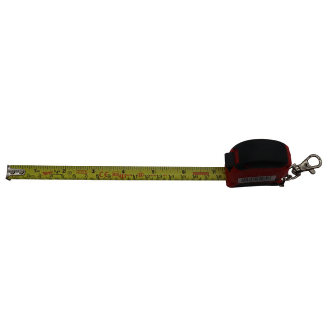 Milwaukee 6 ft/2 m Keychain Tape Measure – Compact Dual-Printed Metric & SAE Blade, Reinforced Body with Durable Blade Protection and Heavy-Duty Keychain Clip – Portable Measuring Tool for Contractors