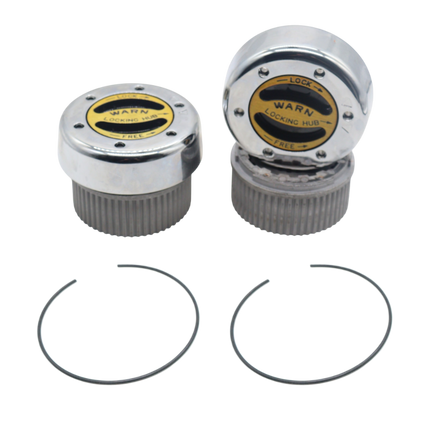 WARN 38826 Premium Manual Locking Hubs for Dana 50 & 60 Series Axles – 30-Spline, Internal Mount, Chrome Finish – Heavy-Duty All-Metal Construction – Set of 2
