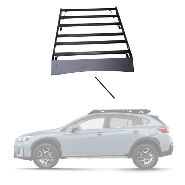 Sherpa 151844 The Cascade Full Height Roof Rack for Subaru Crosstrek - Full-Length Aluminum, 1/4" Side Panels, Drill-Free No Modification, Black Textured Powder Coat Finish