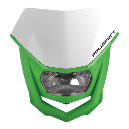 Polisport 8657400041 HALO OEM‑Quality Universal Headlight - White/Green, Durable Injection‑Molded Construction with Bright Illumination, Perfect Fit for Most Off‑Road Motorcycles & High‑Gloss Finish