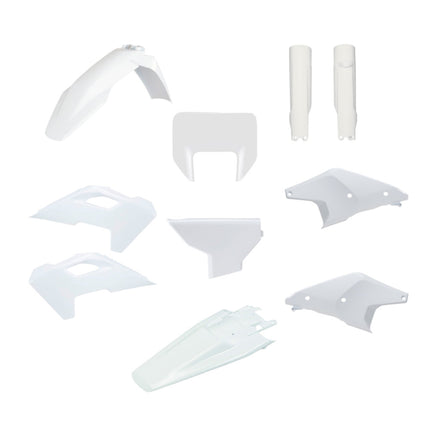 Polisport 91647 Full Plastic Kit with Mask for Husqvarna TE/FE 2024+ – White – Complete Replica Bodywork w/ Front & Rear Fenders, Side Panels, Airbox, Headlight Mask, Radiator Scoops & Fork Protectors