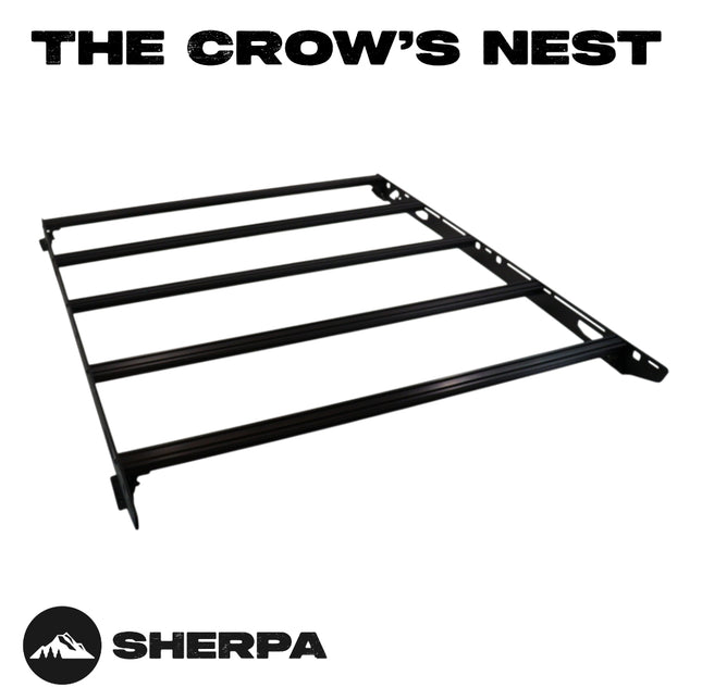 Sherpa 161144 Crows Nest Universal Truck Topper Rack for 5ft Bed with 43" Crossbar -  1/4" Aircraft-Grade Aluminum, Drill-Free, Adjustable Feet for Topper Fit
