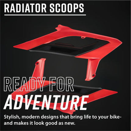 Polisport 8496200001 Radiator Scoops Fits Beta RR 2T/4T (2023-24)+ – OEM Style Durable Replacement Plastics – Red/Black