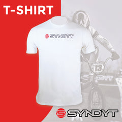Syndyt Men's Women's Short Sleeve T-Shirt, Soft Cotton Blend Crewneck Tee, Lightweight Comfort Fit Casual Shirt for Gym, Workout, Lounge or Everyday Wear - White (Large)
