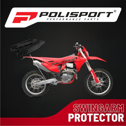 Polisport Motocross Motorcycles (MX) Swingarm Protector for GasGas EC 250/300 (2017-2020), XC 250/300 (2017-2020), Rieju MR 250/300 (2021-2026) Dirt Bikes - Black