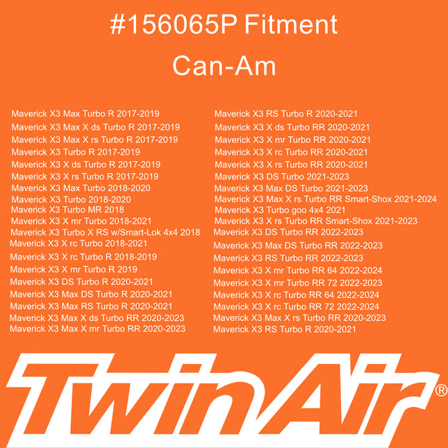 Twin Air Dual Stage Foam Pre-Oiled Air Filter + Cage for Can Am - Fits Maverick X3 (17-23) / R (24-25) / Sport (19-25), Commander 1000 (21-25) - Engine Protection for UTV's (OEM Part # 715900422)