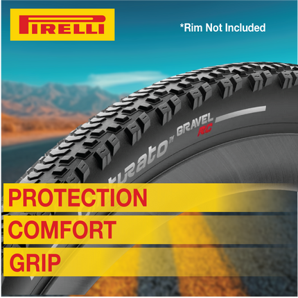 Pirelli Cinturato Gravel RC TLR 45-622 (700 x 45c) Road Bicycle Tire - SpeedGrip Compound, Clincher Type, Tubeless Ready Bike Tire with Keychain 700x45c