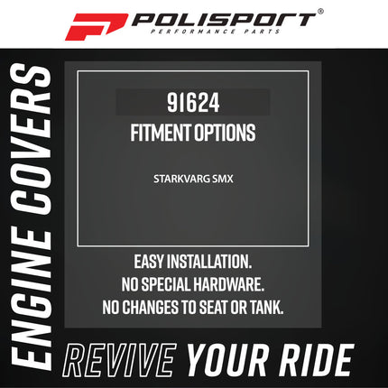 Polisport 91624 Engine Covers Kit for Stark Varg – Black – Complete Replica Engine Protection Set with Durable Gloss Finish Perfect Factory Fit Impact Resistant