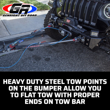 Gen-Right FBB-10040 Aluminum Stubby Front Winch Bumper for Jeep Wrangler JL / JLU & Gladiator JT - Recessed Winch Slot, Direct Bolt-On, Made in USA