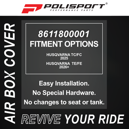 Polisport 8611800001 AirBox Cover for Husqvarna TC/FC 2025+ & TE/FE 2026+ – White – OEM-Style Replica Plastic with Durable Gloss Finish Perfect Factory Fit Impact Resistant