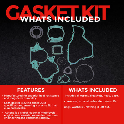 Athena P400210850085 Full Gasket Kit for Honda CR80/CR85 1992‑2007 – High‑Quality Engine Gasket Set for 2‑Stroke Dirt Bikes (Oil Seals Not Included)