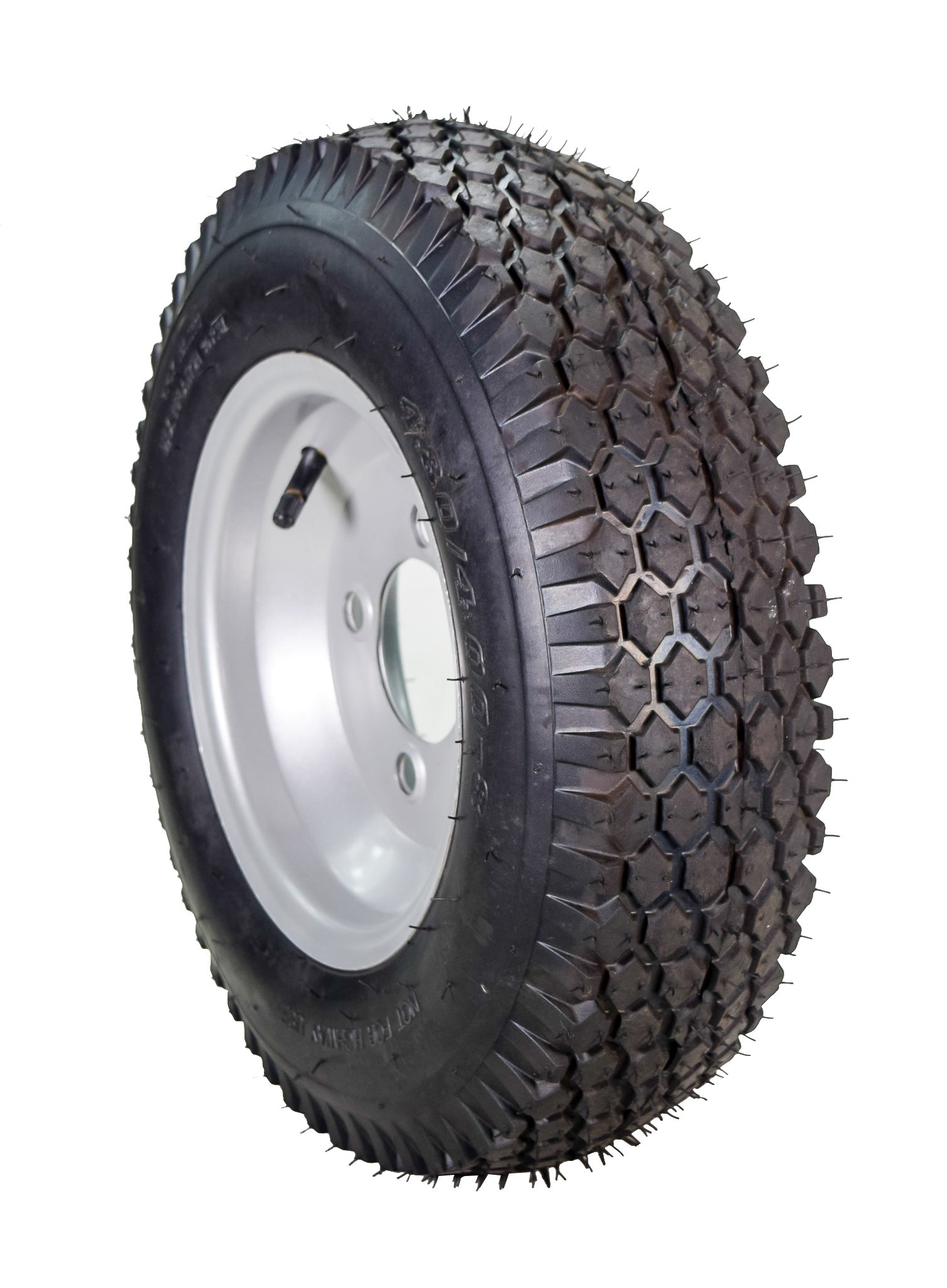 MASSFX 4.80/4.00-8 4 Ply Pre-Mounted 4x4 Bolt Tubeless Trailer Tire (Four Pack)