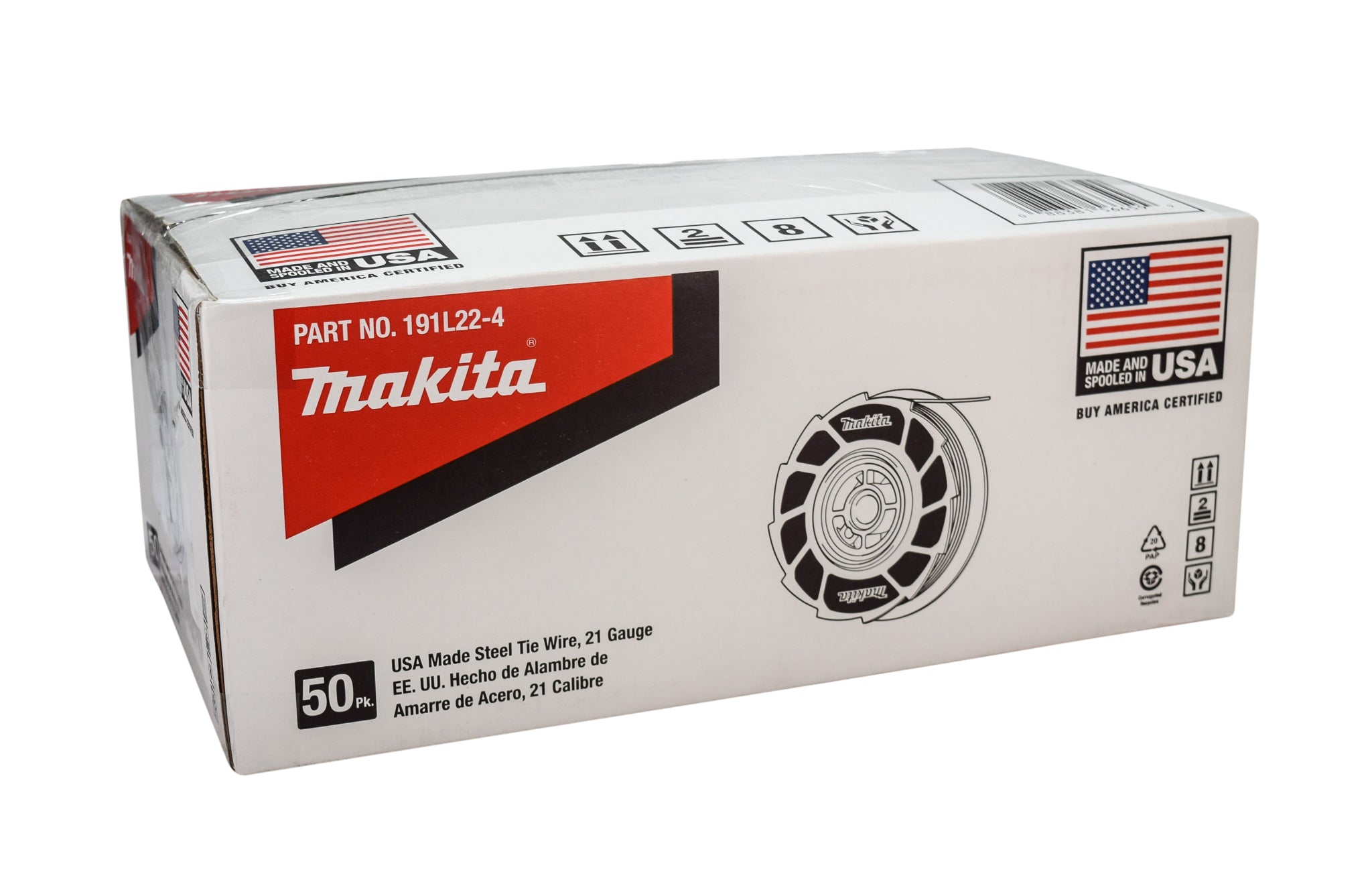 Makita 191L22-4 USA Made Steel Tie Wire, 21 Ga, 50/pk