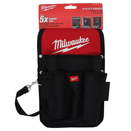 Milwaukee 48-22-8119 Utility Pouch, 9-Pocket Tool and Accessory Organizer, 1680D Ballistic Material, Quick-Attach Belt Loop, Adjustable Belt Attachments, Tape Strap