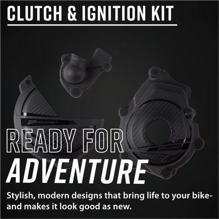 Polisport (91370) Engine Covers Protection Kit for GasGas EC 250/300 21-23 PA6 Clutch & Ignition Cover Guards, Impact & Abrasion Resistant - Easy Install