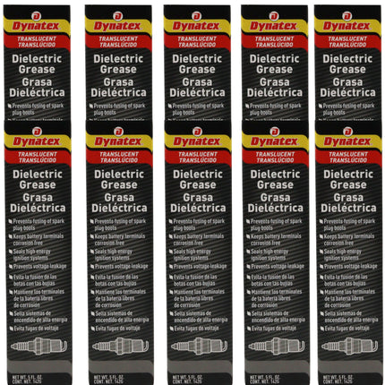 Dynatex Dielectric Grease 5 oz Tube - Silicone-Based, High Temp Vacuum & Water Resistant, Protects Electrical Connections, Non-Hardening (10-Pack)