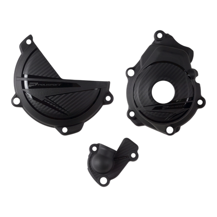 Polisport (91370) Engine Covers Protection Kit for GasGas EC 250/300 21-23 PA6 Clutch & Ignition Cover Guards, Impact & Abrasion Resistant - Easy Install