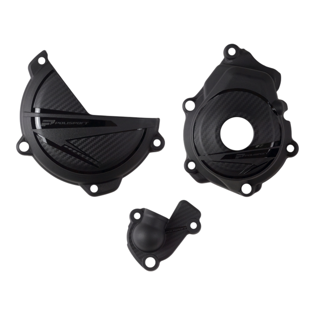 Polisport (91370) Engine Covers Protection Kit for GasGas EC 250/300 21-23 PA6 Clutch & Ignition Cover Guards, Impact & Abrasion Resistant - Easy Install