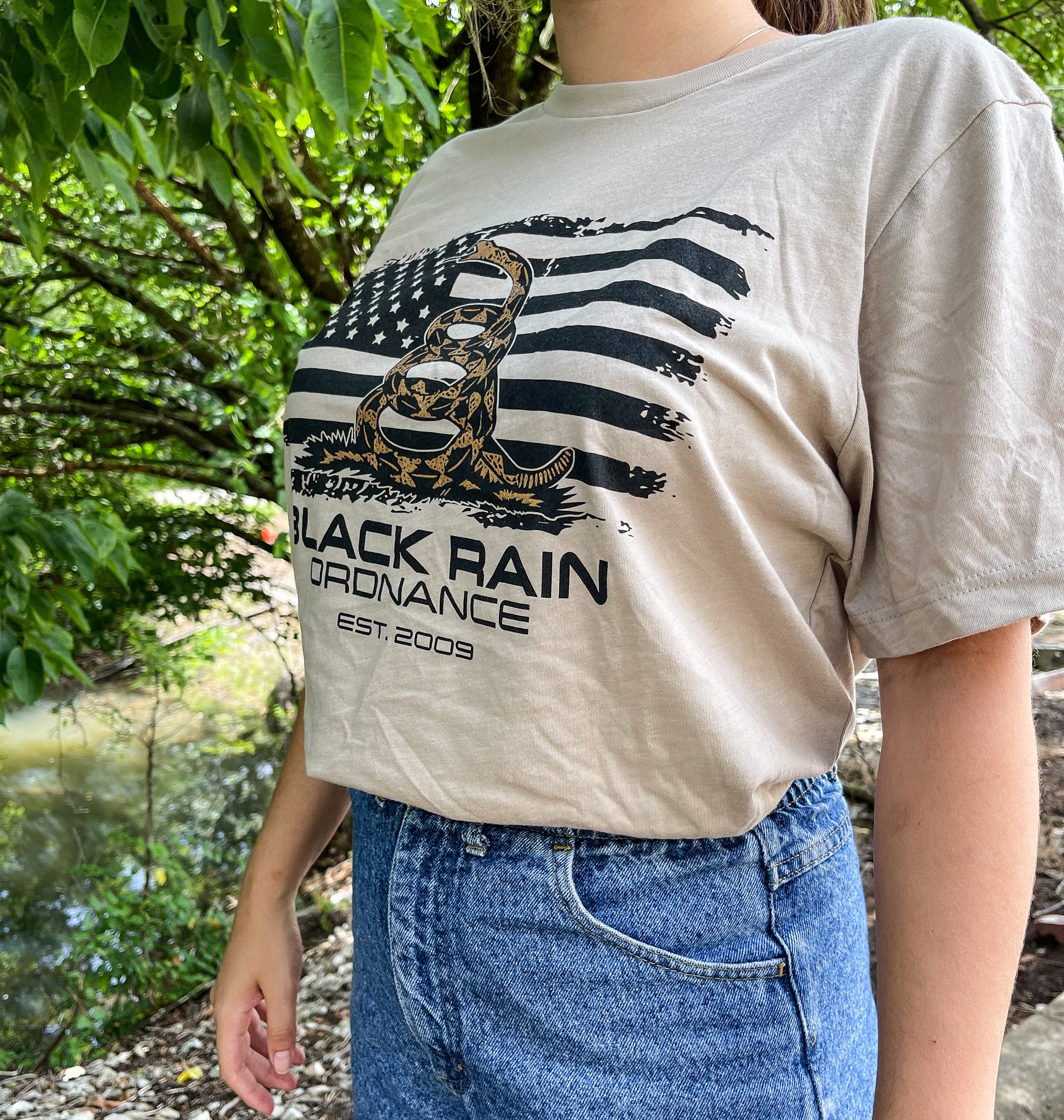 Black Rain Ordnance American Flag Gadsden Premium Unisex Short Sleeve T-Shirt